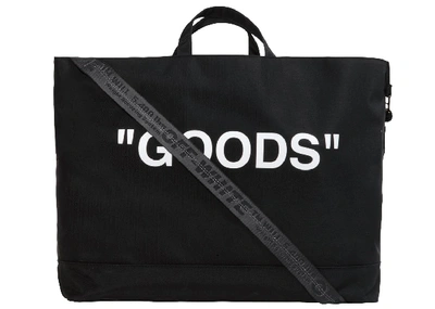 Pre-owned Off-white Quote Tote Bag "goods" Black White