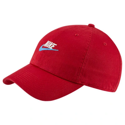 Shop Nike Sportswear Heritage86 Futura Washed Adjustable Back Hat In Red