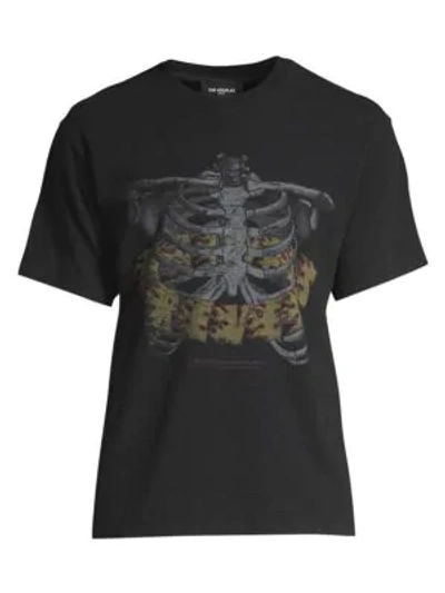 Shop The Kooples Men's Ribcage Cotton T-shirt In Black