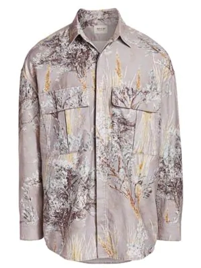 Shop Fear Of God Floral Long-sleeve Shirt In Prairie Ghost Camo