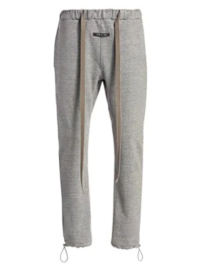 Shop Fear Of God Relaxed Cotton Sweatpants In Heather Grey