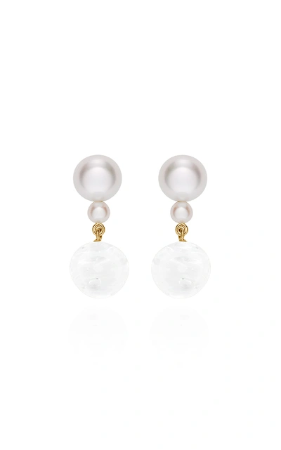 Shop Sophie Bille Brahe Giudecca Verre Earrings In White