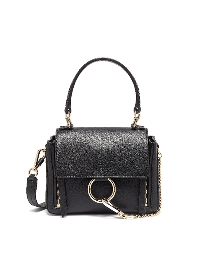 Shop Chloé 'faye Day' Mini Leather Shoulder Bag In Black