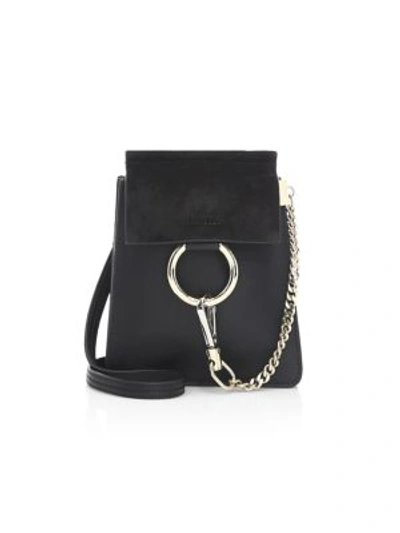 Shop Chloé Mini Faye Leather Bracelet Bag In Black