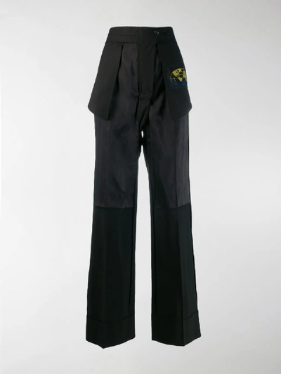 Shop Mm6 Maison Margiela Reversed Trousers In Black