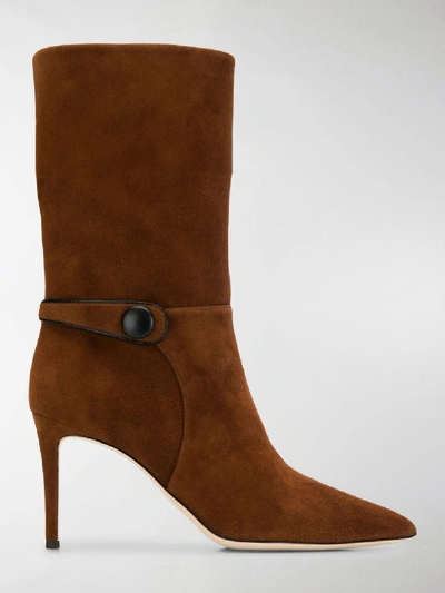 Shop Giuseppe Zanotti Suede Ankle Boots In Brown