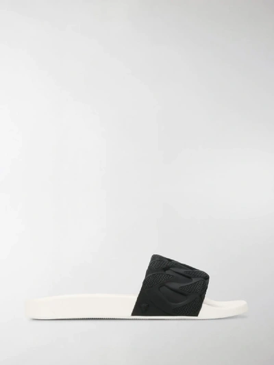 Shop Versace Textured Flip Flops In White