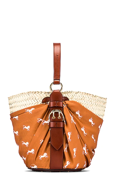 Shop Chloé Chloe Medium Panier Basket Bag In Animal Print,brown,neutral In Brown & White