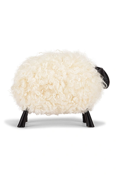Shop Oscar De La Renta Shearling Sheep Bag In White In Ivory