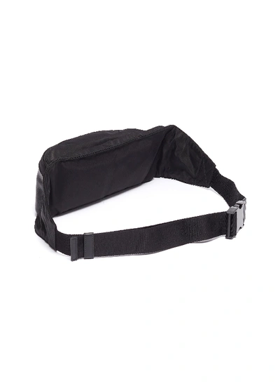 Shop Prada Stripe Leather Panel Nylon Bum Bag In Black