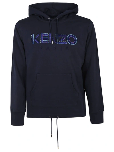 Shop Kenzo Paris Cords Hoodie In Blue