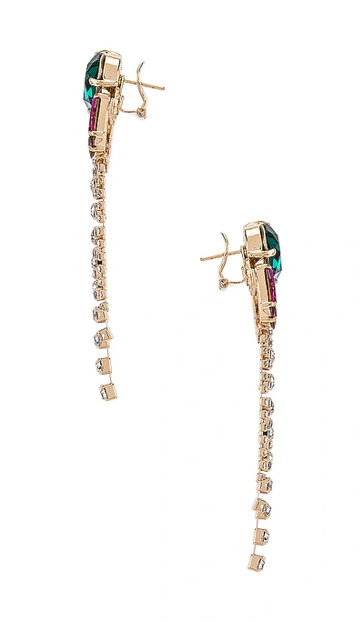 Shop Anton Heunis Crystal Wings Tassel Earring In Green  Fuchsia & Gold