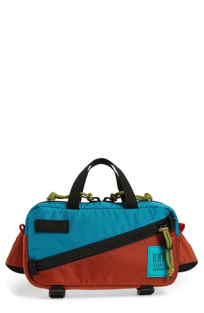 Shop Topo Designs Mini Quick Pack Belt Bag In Clay/ Turquoise
