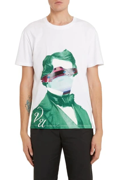 Shop Valentino Face Ufo Graphic T-shirt In White
