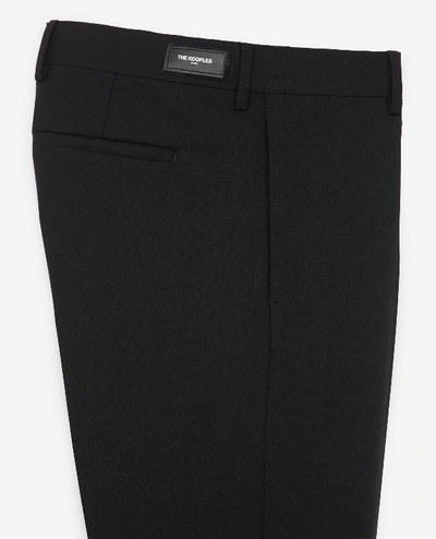 Shop The Kooples Black Wool Trousers With  Zipped Hem