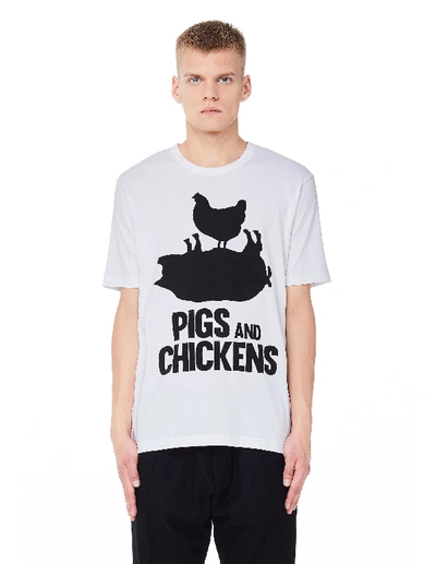 Shop Junya Watanabe White Cotton Pigs & Chickens T-shirt
