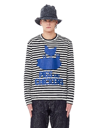 Shop Junya Watanabe Cotton Pigs & Chickens Printed L/s T-shirt In Multicolor
