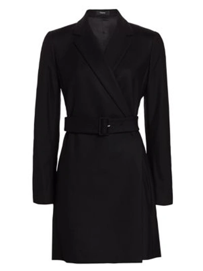 Shop Theory Belted Blazer Dress In Black