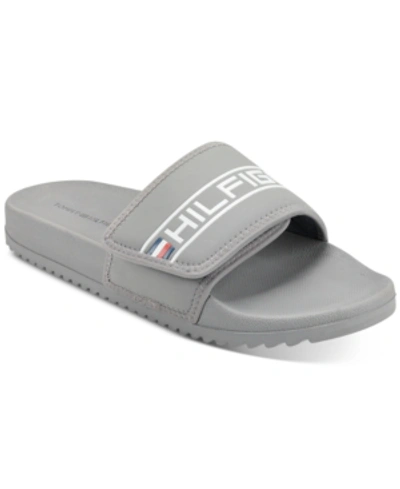 Shop Tommy Hilfiger Men's Ricardo Pool Slide Sandals Men's Shoes In Grey