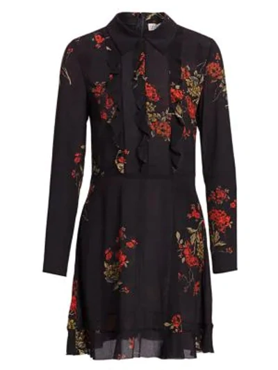 Shop Red Valentino Women's Floral Shirtdress In Black