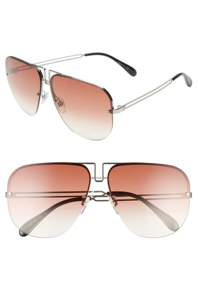 Shop Givenchy 64mm Oversize Aviator Sunglasses - Palladium/ Copper