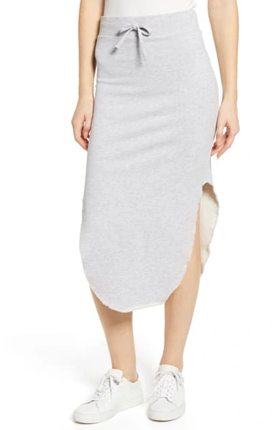 Shop Frank & Eileen Tee Lab Fleece Midi Skirt In Gray Melange