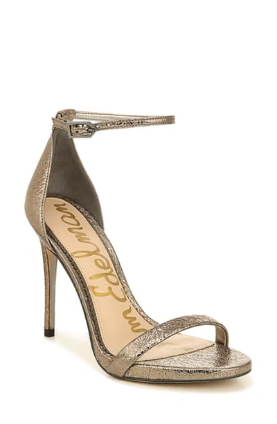 Shop Sam Edelman Ariella Ankle Strap Sandal In Pyrite Leather