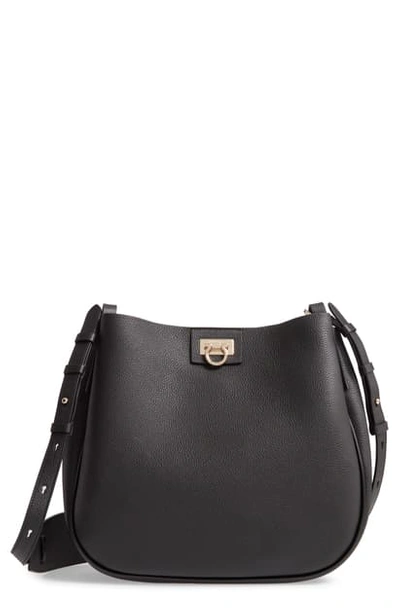 Shop Ferragamo Medium Hobo In Nero