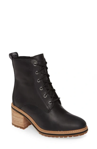 Shop Timberland Sienna High Waterproof Boot In Black Leather