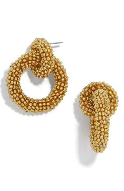 Shop Baublebar Mini Emma Beaded Hoop Earrings In Gold