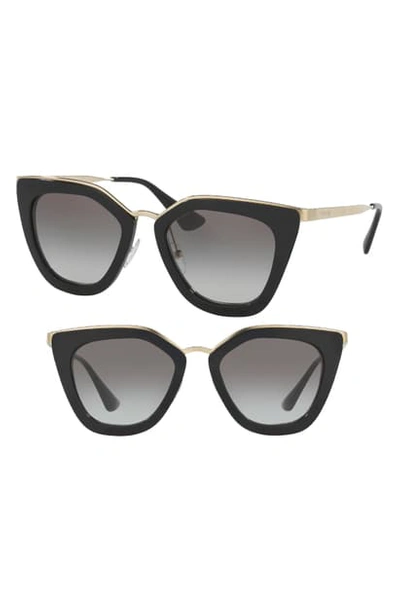 Shop Prada 52mm Cat Eye Sunglasses - Black