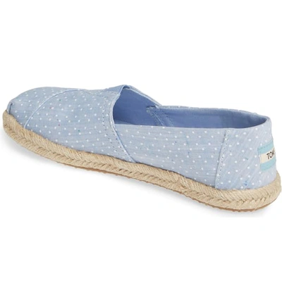 Shop Toms Alpargata Slip-on In Bliss Blue Tiny Dot Canvas