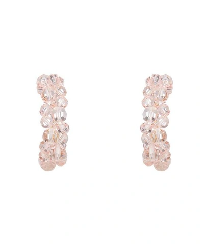 Shop Simone Rocha Wiggle Beaded Hoop Earrings In Pink