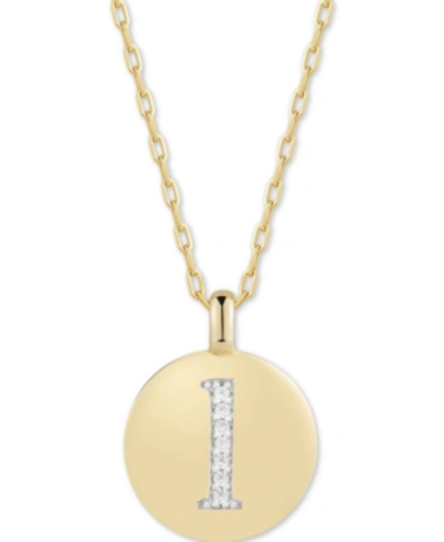 Shop Alex Woo Swarovski Zirconia Initial Reversible Charm Pendant Necklace In 14k Gold-plated Sterling Silver, Adj In L