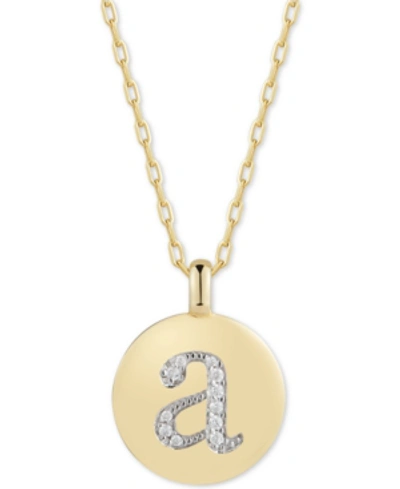 Shop Alex Woo Swarovski Zirconia Initial Reversible Charm Pendant Necklace In 14k Gold-plated Sterling Silver, Adj