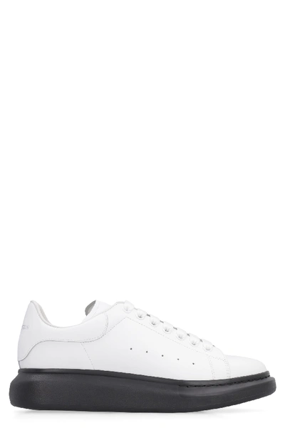 Shop Alexander Mcqueen Larry Leather Sneakers In White