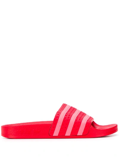 Shop Adidas Originals Adilette Mule In Red