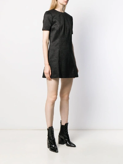 Shop Saint Laurent Silk Short Dress In Black