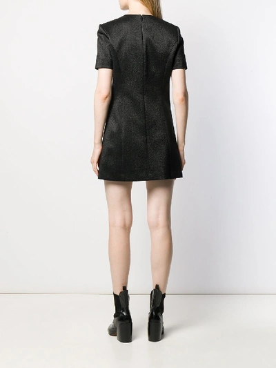 Shop Saint Laurent Silk Short Dress In Black