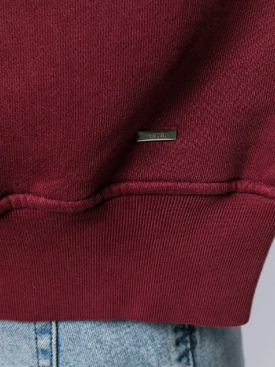Shop Amiri Logo Print Hooded Sweatshirt In Red