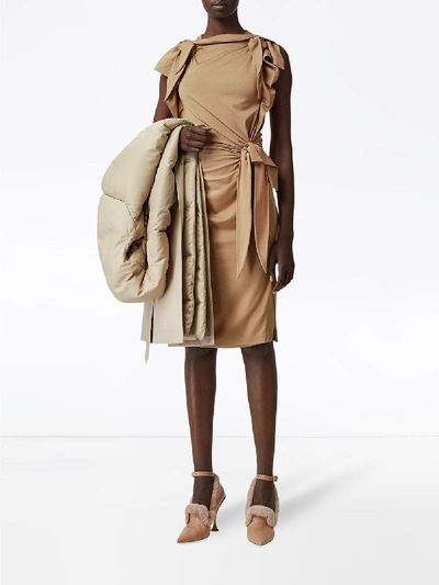 Shop Burberry Short Dress In Brown