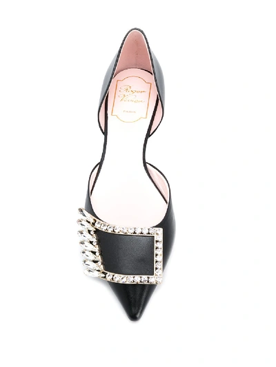 Shop Roger Vivier Dorsay Leather Ballet Flat