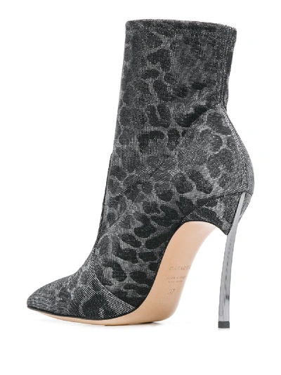 Shop Casadei Leo Printed Blade Ankle Boots In Brown