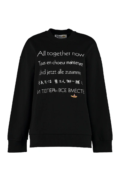 Shop Stella Mccartney All Together Now Cotton Crew-neck Sweatshirt In Black