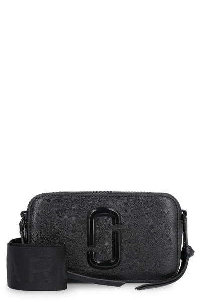 Shop Marc Jacobs Snapshot Leather Shoulder Bag In Black