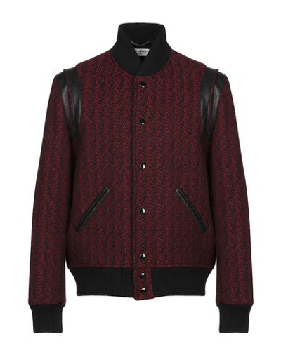 Shop Saint Laurent Bomber In Maroon