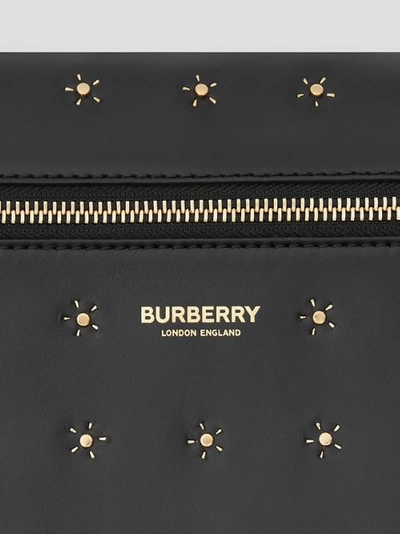 Shop Burberry Studded Leather Portrait Pouch In Black