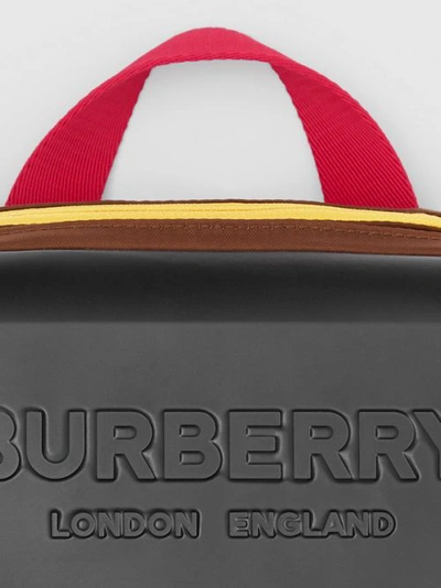 Shop Burberry Logo Embossed Panel Nylon Bum Bag In Black