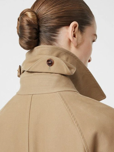 Shop Burberry Scarf Detail Cotton Gabardine Car Coat In Honey