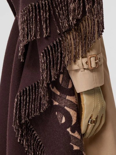 Shop Burberry Blanket Detail Cotton Gabardine Trench Coat In Honey